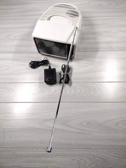 Alaron Portable 7″ Black And White TV With AM/FM Radio Incl Car Adapter TV-646RW