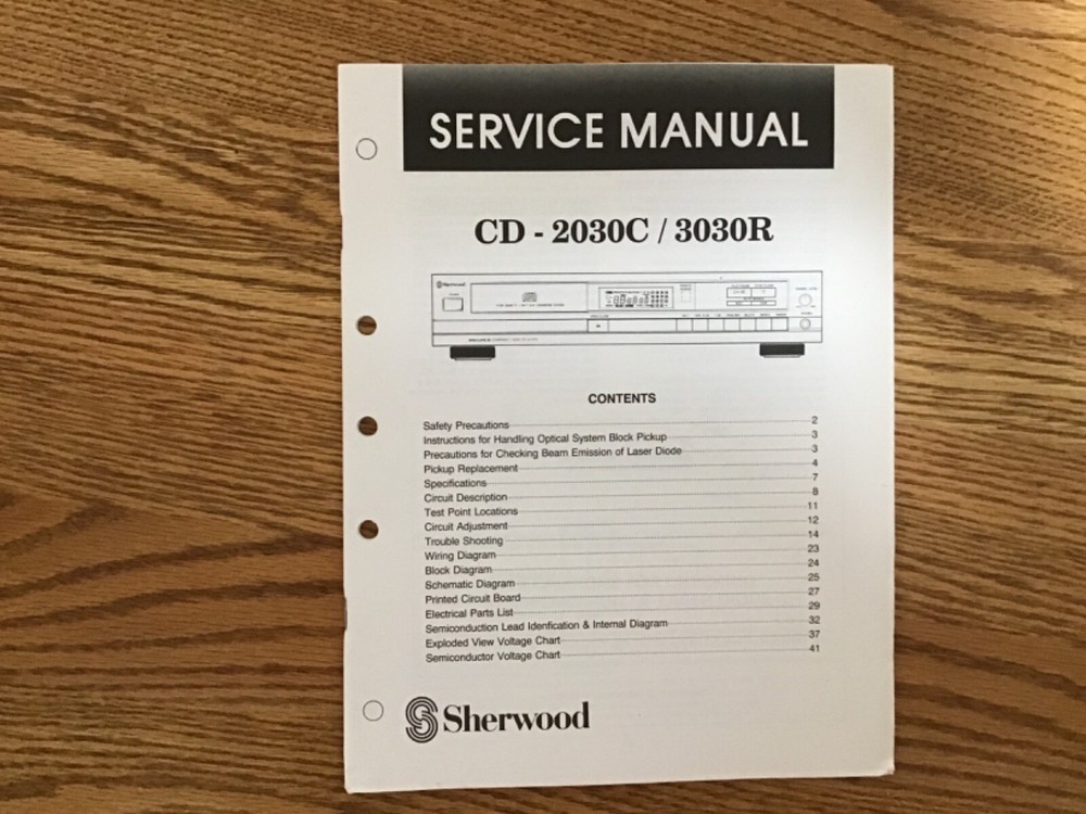 Sherwood cd-2030c 3030r service manual original cd player