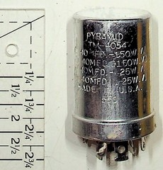 Pyramid Vintage Capacitor TM-4054 TMQ-20 Silver Tone Electronic Component NOS