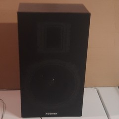 Toshiba Vintage Home Audio Speaker System Black Wood Cabinet Wired
