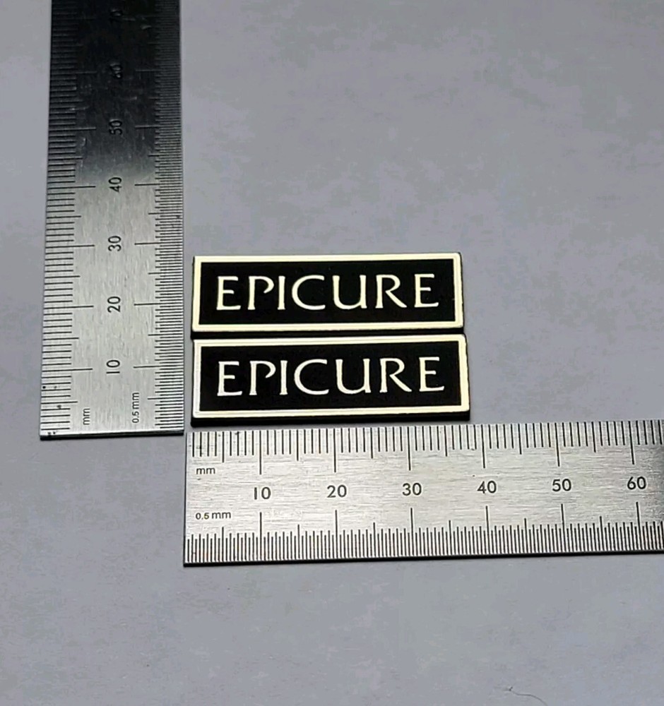 Epicure Speaker Badge Logo Emblem Brushed Gold Pair