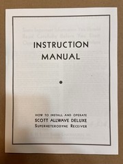 EH Scott Allwave Deluxe 12 Instruction Manual Copy – Excellent – 20 Pages