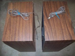 Vintage 1970s Zenith Allegro 2000 Floor Speaker Pair Wood Grain TESTED WORKING