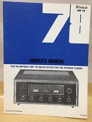 McIntosh owner and service manual MR71 MR78 MR7083 MAC1700 original book tuner