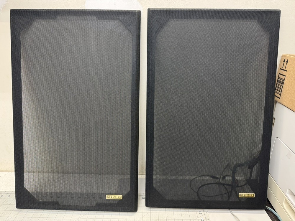2X FISHER VTG CLOTH GRILLS Model 4112 & OTHERS LOOK GREAT 🔥