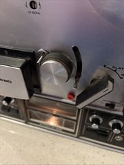 Akai 1730D-SS Quad Reel to Reel w/ Wood Case – Powers On – Spins Needs Service