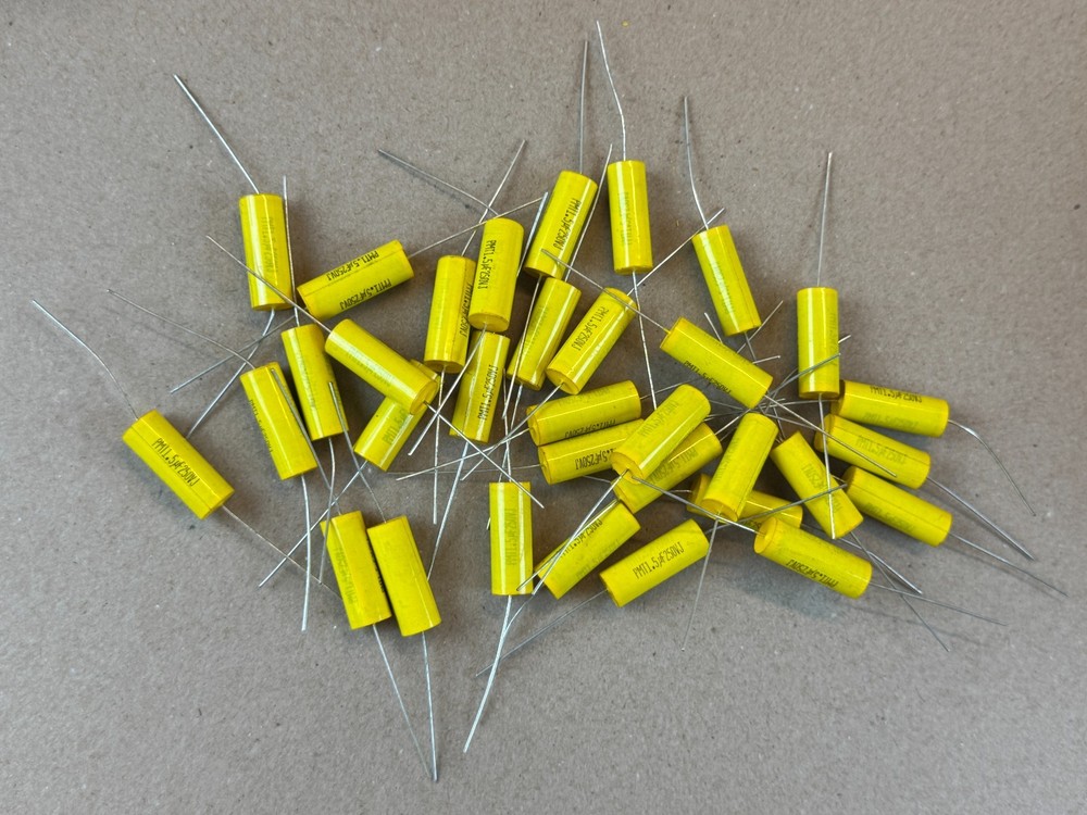 Lot of 33 new 1.5 uf 250v Yellow Film Capacitors Guaranteed Taiwan