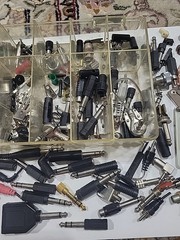 Huge Vintage Audio Adapter Connector Parts Lot RCA 1/4” Ham Radio Electronics
