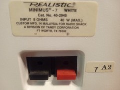 Realistic Minimus 7 Speaker Pair 40-2045 White 40W 8 Ohm Radio Shack Tested