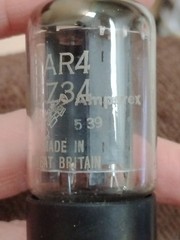 1965 Amperex Bugle Boy Short Bottle GZ34 5AR4 Tube TV7 Tested @ NOS