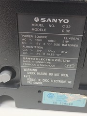 Vintage Sanyo C 32 SM/FM STEREO CASSETTE EQUALIZER BOOMBOX Excellent Tested 100%