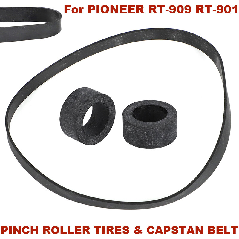 For PIONEER RT-909 RT-901 REEL TO REEL PINCH ROLLER TIRES & 1 CAPSTAN BELT KIT