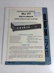 Vintage DBX 177 Decilinear Noise Reduction System Instruction Manual