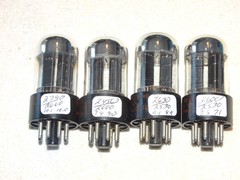 4 x 6SN7gtb Sylvania/Philco Tubes*Chrome Dome*Very Strong Quad*1950s*#17