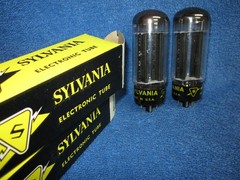 NIB Matched Pair Sylvania 5U4GB Black Plate Rectifier Tubes TESTED 5U4 5AS4A