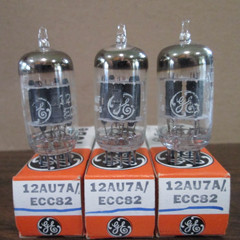 THREE NEW GE 12AU7A / ECC82 HiFi Ham Radio Amp Vacuum Tubes IOB Matching Codes