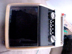 RETRO VINTAGE TV SONY 7 INCH B+W CRT PORTABLE TV AC-D BATTERIES CIRCA 1970