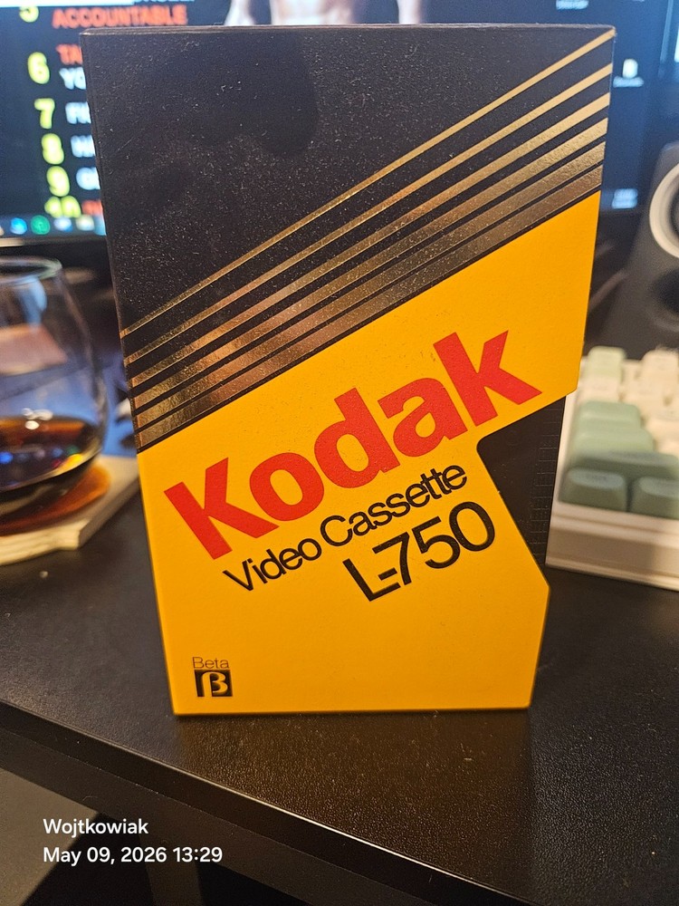 Kodak Beta Video Cassette L-750 SGL750 CAT 1088202 Made in Japan AS-IS
