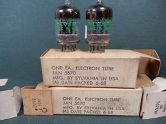 Sylvania JAN 5670 & 5670W Vacuum Tubes (4) Amplitrex Tested Strong 89-98% Gm