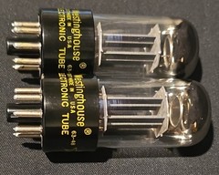WESTINGHOUSE 6SN7 GTB TUBE 1963 TOUGH DOGS 2 HOLE GRAY PLATES MATCHING SET NIB