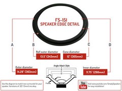 Infinity SM255 Woofer and Midrange Foam Speaker Repair Kit FSK-SM255c