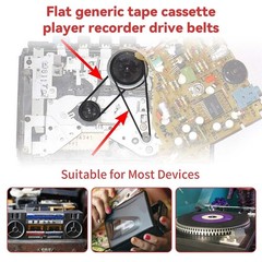 50 Pcs Cassette Recorder Rubber Belts Repair Maintenance 2mm Mix Set