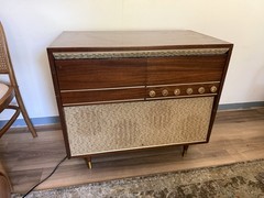 🍊Vintage 1950s/60s MCM Decca ‘The Riverside’ Hi-Fonic Record Player Console!