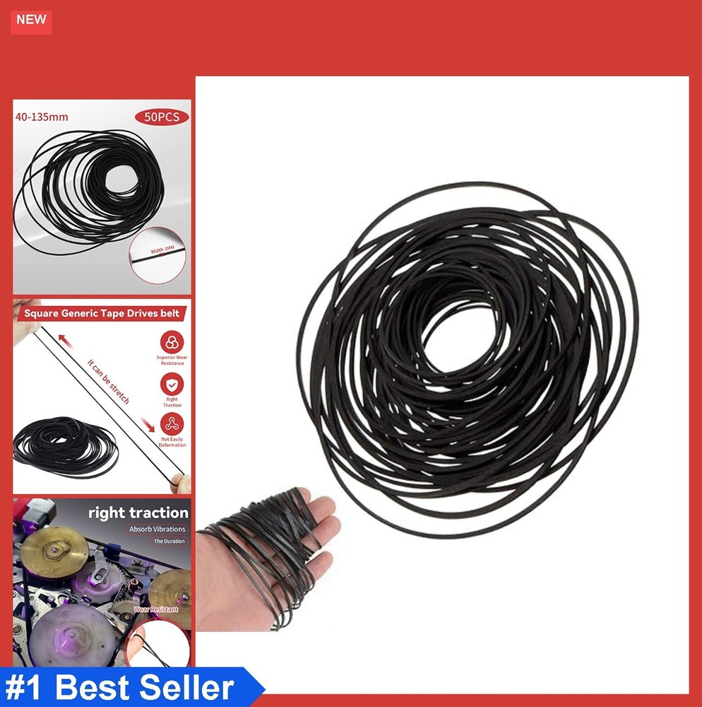 Cassette Recorder Rubber Belts 50PCS Square Belt 40-135mm Mix Package Repair