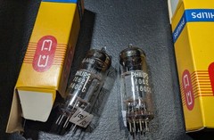 One Matched Pair Rare 7062 / E180CC (12AT7) Tubes Philips, SQ Heerlen,Holland