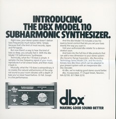 1973 dbx Record LP Noise Reduction Audiophile Synthesizer Dealer Brochure Lot