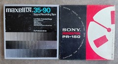 ​2 Vintage 7 Inch Reel to Reel Tapes Maxell LN 35-90 Sony PR-150 Open Reel Media