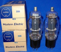 NOS / NIB Matched Pair Western Electric 350A Vacuum Tubes Same 1961 Date
