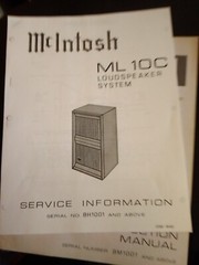 McIntosh ML-10C Service Manual Pre-Amplifier Original Serial# BH1001