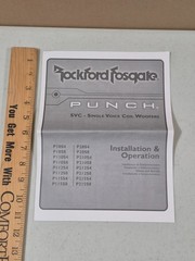Rockford Fosgate Punch Subwoofer Enclosure Installation Reference Booklet Manual