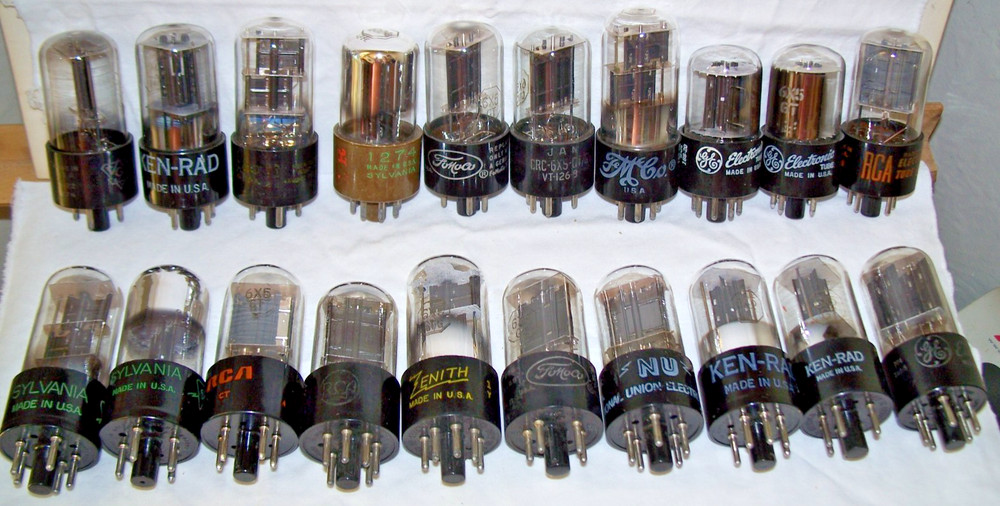 Lot of (20) 6X5GT tubes,radio,amp,full-wave rectifier,6X5,1274,RCA,GE,Sylvania,+