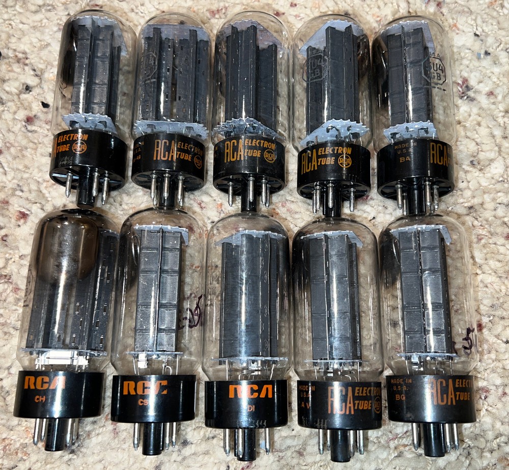 Pair (2) of Vintage RCA USA 5U4GB Vacuum Tubes – TV-7 Tested