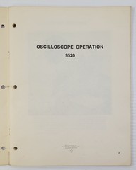 *L3) Bell & Howell Schools: Oscilloscope Operation Manual 9520 (1973 Workbook)