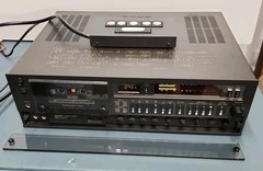 Technics RA-M95 cassette deck RP-9690 BOTH WORK LAZY DOOR OPEN. READ DESCRIPTIO