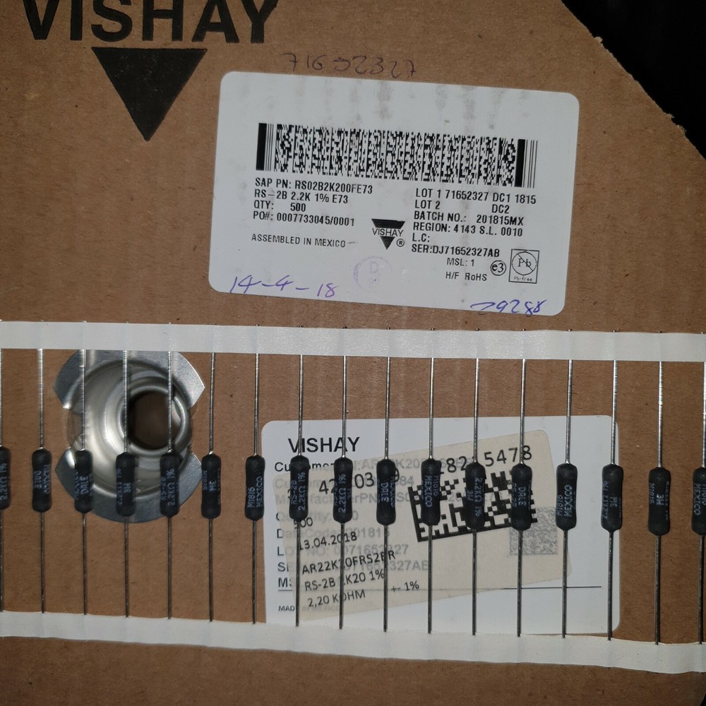 20x NEW Vishay/Dale 2K2 RS-2B 3 watts 1% HI_END MIL-R-26 Audio Resistors!
