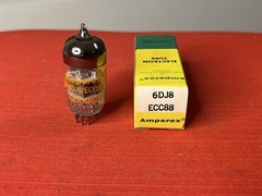 AMPEREX 6DJ8 ECC88 TUBE HOLLAND ORANGE GLOBE Cup Disc Getter (Box Y)