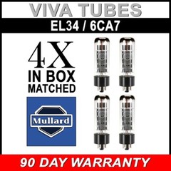 Brand New Plate Current Matched Quad (4) Reissue Mullard EL34 6CA7 Vacuum Tubes