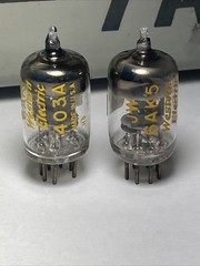 MATCHED PAIR Western Electric JW 6AK5 403A Audio Vacuum Tubes TV-7 TESTED