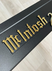 McINTOSH MC240 GOLD/BLACK PLATED LOGO EMBLEM LABEL BADGE – New Reproduction DIY