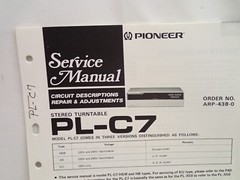 Pioneer Lot of 7 Turntable Original Service Manuals PL-4 7 C7 X5 S30 S70 516