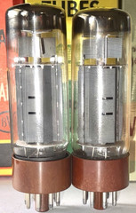 (2) Vintage Amperex “DD” Getter Brown Base EL34 6CA7 Tubes Tested @ NOS