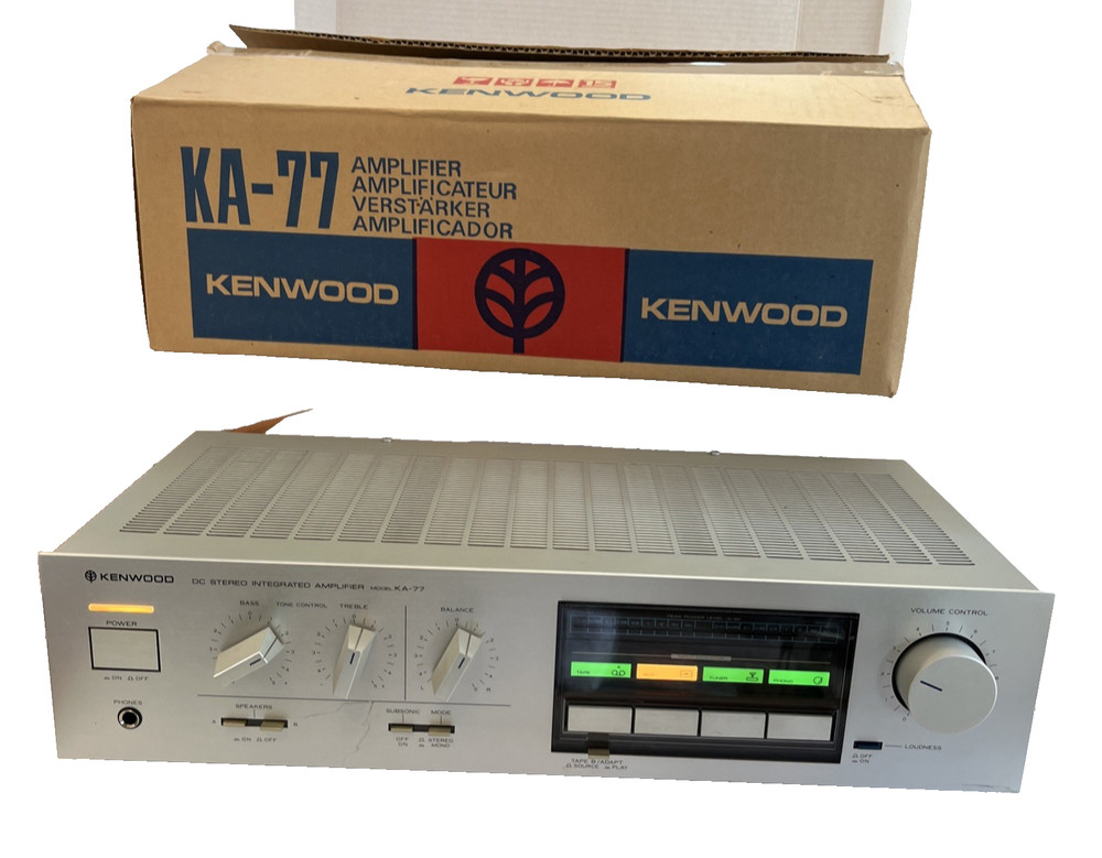 Vintage KENWOOD KA-77 Integrated Stereo Amplifier Original Box WORKS SEE VIDEO!