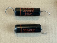 2 Vintage Sprague Black Beauty .22 uf 200v Capacitors 160P TEST GREAT low leak
