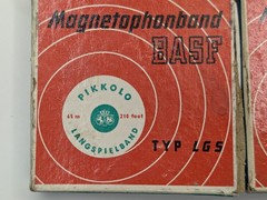 x4 LOT Magnetophonband BASF Reel 3″ Tape Box LGS Germany Pikkolo Doppelspielband