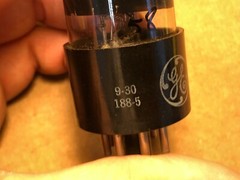 Vintage 1949 GE 25L6GT Output Tube Tests Good Black Glass