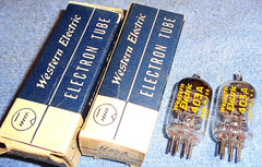 2 NOS Western Electric 403A aka 6AK5 Vacuum Tubes Vintage Audio Pentodes
